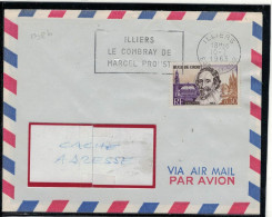 YT 1386 SSL/ ILLIERS 10/7/1963 FAG LE COMBRAY DE MARCEL PROUST - 1960-.... Covers & Documents