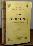 LAMENNAIS Felicite De - ESSAI SUR L'INDIFFERENCE  EN MATIERE DE RELIGION -TOME PREMIER - 1901-1940