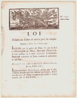POUR LE ROI,  DU PORT Marguerite-Louis-François - LOI RELATIVE AU TABAC DE CANTINE POUR LES TROUPES, DONNEE A PARIS LE - 1701-1800