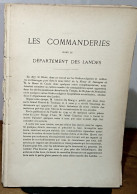 DEPART Abbe A. - LES COMMANDERIES DANS LE DEPARTEMENT DES LANDES - TEMPLIERS - 1801-1900