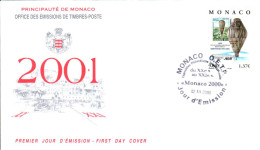 MONACO  FDC 2001 MONTGOLFIERE DE BERTRAND PICCARD - FDC