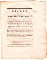 LEBRUN, GOHIER, DEBRY  - DECRET DE LA CONVENTION NATIONALE  QUI MET HORS LA LOI LES ARISTOCRAT - 1701-1800