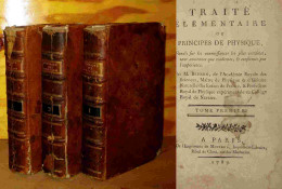 BRISSON Mathurin-Jacques - TRAITE ELEMENTAIRE OU PRINCIPES DE PHYSIQUE - 3 VOLUMES - 1701-1800