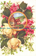 R061099 Old Postcard. House And Roses - Monde