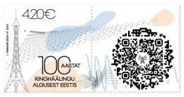 Estonia Estland Estonie 2024 100th Anniversary Of The First Radio Broadcast In Estonia Omniva Stamp With Label MNH - Estonia