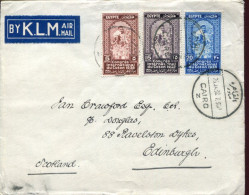 X0494 Egypt,circuled Cover From Cairo To Scotland 1938 With The Set Of Stamps International Congress Of Cotton - Brieven En Documenten