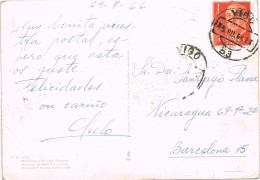 55045. Postal VIGO (Pontevedra) 1966. Vista Monumento A Los Caidos. Iluminada - Cartas & Documentos