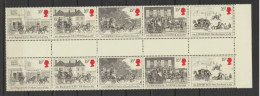 Great Britain 1984 Bicentenary Of First Mail Coach Run Bath And Bristol To London Gutter Pairs MNH ** - Nuevos