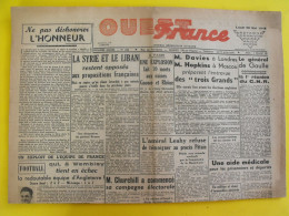 Journal L'Ouest France Du 28 Mai 1945. Guerre Liban Syrie Japon Indochine De Gaulle Pétain Herriot - Sonstige & Ohne Zuordnung