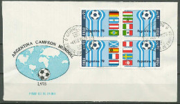 Peru 1978 Football Soccer World Cup Block Of 4 On FDC - 1978 – Argentine