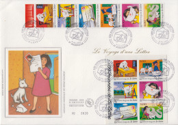 Enveloppe  FDC  Grand  Format  1er  Jour   FRANCE   LE  VOYAGE  D' UNE  LETTRE   1997 - 1990-1999