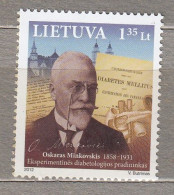 LITHUANIA 2012 Famous People Medicine  MNH(**) Mi 1114 #Lt853 - Lithuania