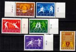 ⁕ Poland / Polska 1963 ⁕ Fencing World Championship Mi.1405-1410 ⁕ 6v Unused ( NO GUM ) - Unused Stamps