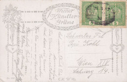 Austria PPC Franz Wiesenthal Pinx : Schwerennöter Wiener Künstler Grüsse NE...MCK 21.3.1917 (2 Scans) - Covers & Documents