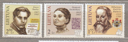 LITHUANIA 2012 Famous People MNH(**) Mi 1096-1098 #Lt858 - Lithuania