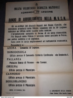 1943  MANIFESTO  ARONA   MILIZIA VOLONTARIA SICUREZZA NAZIONALE  BANDO DI ARRUOLAMENTO - Posters