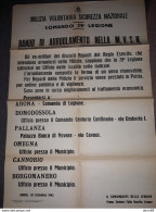 1943  MANIFESTO  ARONA   MILIZIA VOLONTARIA SICUREZZA NAZIONALE  BANDO DI ARRUOLAMENTO - Manifesti