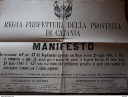 1872 CATANIA  MANIFESTO VERIFICAZIONE PESI E MISURE - Manifesti