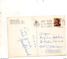 1967   CARTOLINA   CON ANNULLO  MONTECATINI TERME       +    TARGHETTA  APPLICATE IL NUMERO DI CODICE - 1961-70: Storia Postale