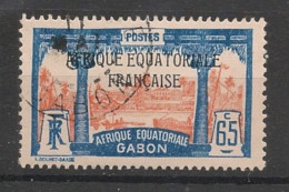 GABON - 1924-27 - N°YT. 103A - Libreville 65c Bleu Et Vermillon - Oblitéré / Used - Oblitérés