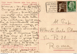 1941  CARTOLINA  CON ANNULLO  FIRENZE + TARGHETTA - Storia Postale