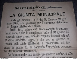 1882 MANIFESTO CATANIA - LISTE ELETTORALI - Documents Historiques