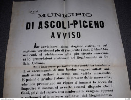 1874 MANIFESTO ASCOLI PICENO - Historical Documents