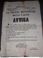 1868  MANIFESTO MUNICIPIO DI LA VALLE BOLZANO POSTO DI MAESTRO - Historische Dokumente