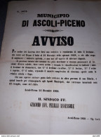 1868  MANIFESTO  ASCOLI PICENO  CENSIMENTO BESTIAME - Historische Documenten