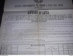 1868  MANIFESTO  ACI REALE VENDITA DI BENI DEMANIALI AVVISO D'ASTA - Historische Dokumente