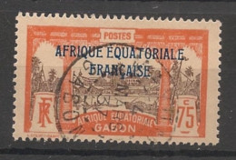 GABON - 1924-27 - N°YT. 104 - Libreville 75c Rouge-orange - Oblitéré / Used - Used Stamps