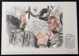 GERMANY THIRD 3rd REICH ORIGINAL RARE WILLRICH VDA MAXI CARD PRINT 'WE FLY AGAINST ENGLAND' - Guerre 1939-45