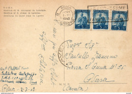 1949  CARTOLINA CON ANNULLO  ROMA        +  TARGHETTA  ABANO TERME - 1946-60: Marcophilie