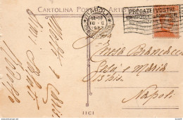 1923 CARTOLINA CON ANNULLO NAPOLI  + TARGHETTA - Marcophilia