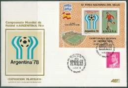 Spain 1978 Football Soccer World Cup Commemorative Cover With Orange Vignette - 1978 – Argentine
