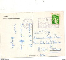 1978  CARTOLINA CON ANNULLO  LOURDES  + TARGHETTA - Lettres & Documents