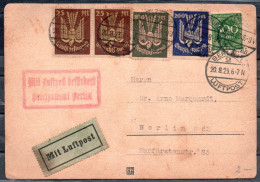 Carte Postale Poste Aérienne Pour Berlin Du 20.8.1923 Flugpostkarte Für Berlin Vom 20.8.1923 - Sonstige & Ohne Zuordnung