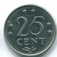 25 CENTS 1971 NETHERLANDS ANTILLES Nickel Colonial Coin #S11516.U.A - Niederländische Antillen