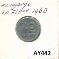 20 FILLER 1968 SIEBENBÜRGEN HUNGARY Münze #AY442.D.A - Ungarn