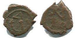 FLAVIUS JUSTINUS II CYZICUS FOLLIS Antiguo BYZANTINE Moneda 2.1g/16mm #AB426.9.E.A - Byzantines