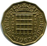 THREEPENCE 1962 UK GROßBRITANNIEN GREAT BRITAIN Münze #BB057.D.A - F. 3 Pence