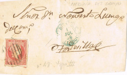 55046. Frontal MEDINA Del CAMPO (Valladolid) 1856. Sello Num 48, Tipo III - Briefe U. Dokumente