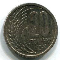 20 STOTINKI 1954 BULGARIEN BULGARIA Münze UNC #W11273.D.A - Bulgaria