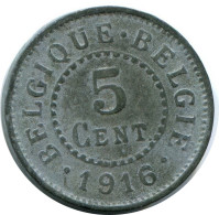 5 CENTIMES 1916 BÉLGICA BELGIUM Moneda #AW964.E.A - 5 Cents