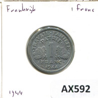 1 FRANC 1944 FRANCE Coin #AX592.U.A - 1 Franc