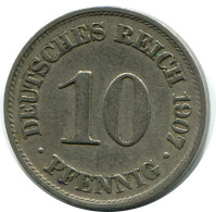 10 PFENNIG 1907 A GERMANY Coin #DB266.U.A - 10 Pfennig