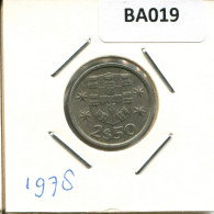 2 $ 50 ESCUDOS 1978 PORTUGAL Pièce #BA019.F.A - Portogallo