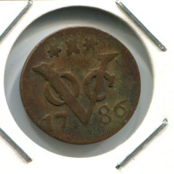 1786 ZEALAND VOC DUIT NEERLANDÉS NETHERLANDS Colonial Moneda #VOC1944.10.E.A - Indes Néerlandaises