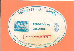 Autocollant TOURINNES-LA-GROSSE  Rendez-vous Des Arts 1972  Fanfare Communale ST-MARTIN  1952 1972 - Adesivi