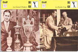 GF1629 - FICHES GOLF - RYDER CUP WALTER HAGEN - BOBBY JONES GRAND CHELEM - Otros & Sin Clasificación